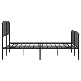 Metal Bed Frame without Mattress with Footboard?Black 183x203 cm King - Rear View