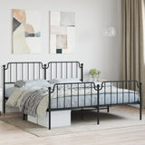 Metal Bed Frame without Mattress with Footboard?Black 183x203 cm King