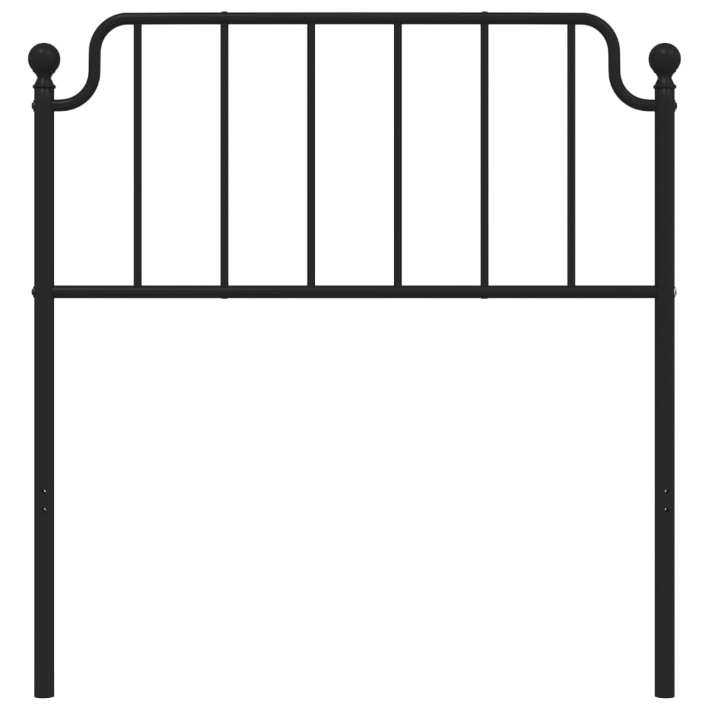 Metal Headboard Black 90 cm