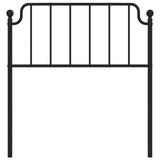 Metal Headboard Black 90 cm - Side View