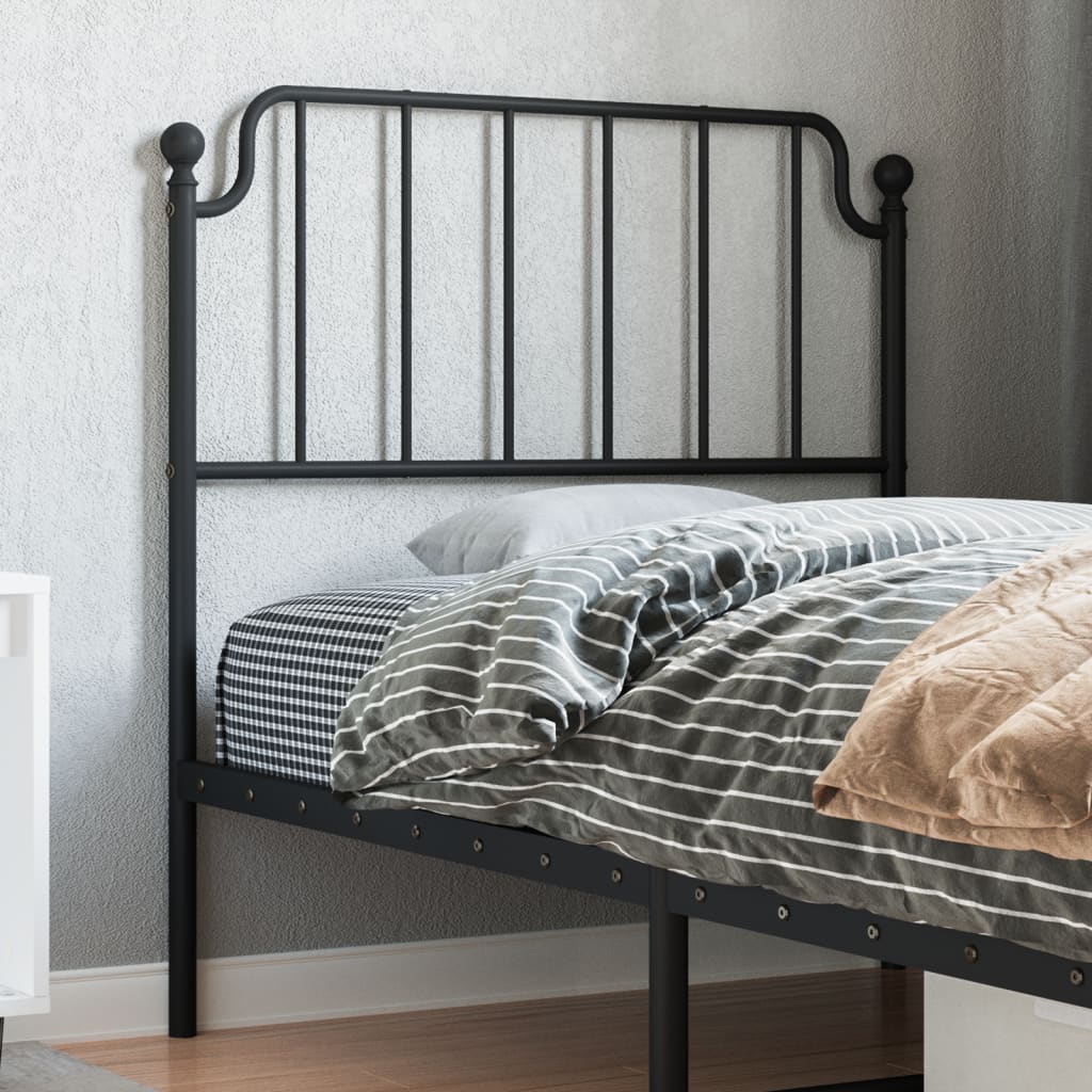 Metal Replace Headboard Black 90 cm