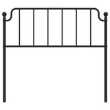 Metal Headboard Black 107 cm King Single - Side View