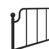 Metal Headboard Black 107 cm King Single - 45-Degree Angle