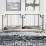 Metal Headboard Black 137 cm Double - Side View