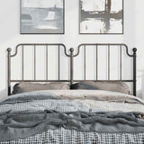 Metal Headboard Black 152 cm Queen - Side View