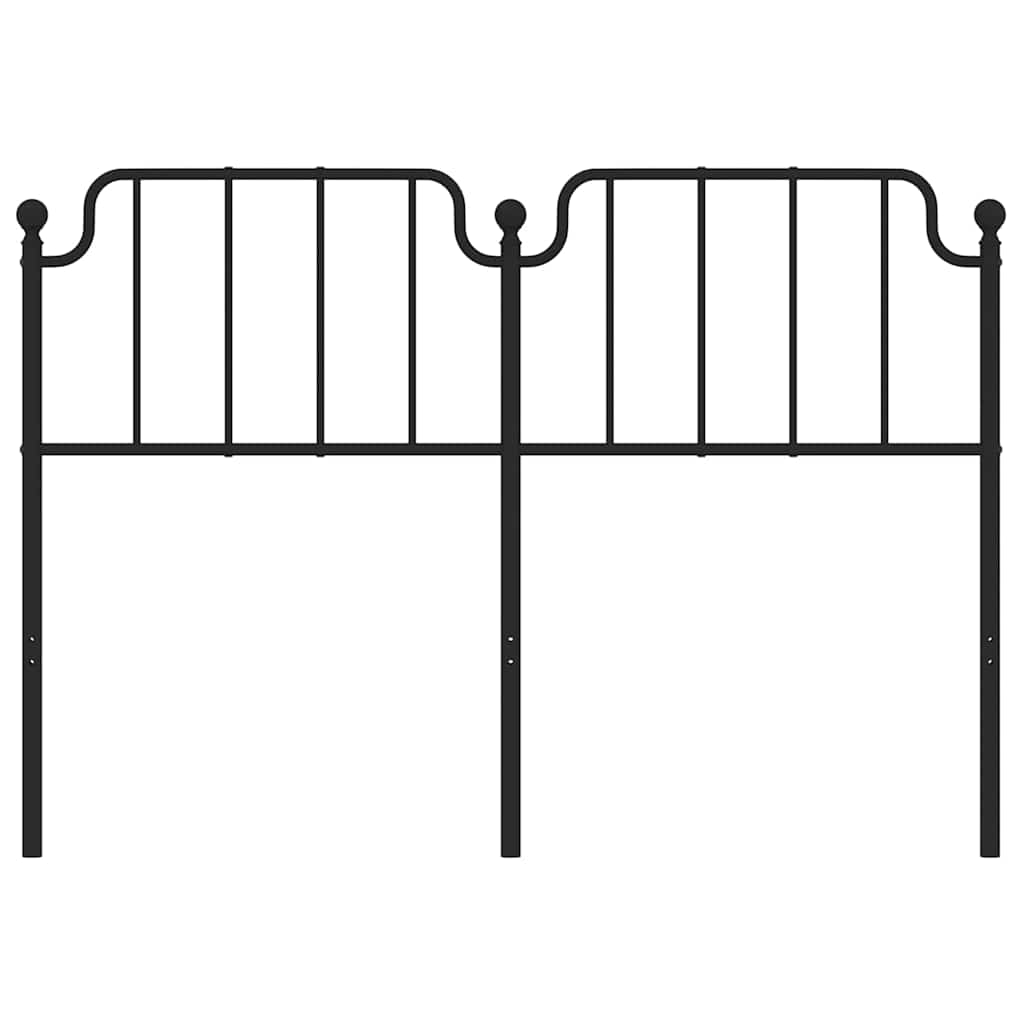 Metal Headboard Black 152 cm Queen