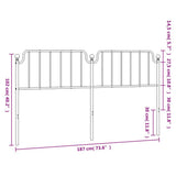 Metal Replace Headboard Black 180 cm - Rear View