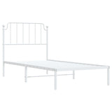 Metal Bed Frame without Mattress with Headboard White 90x190 cm - Top-Down View