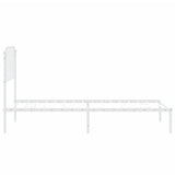 Metal Bed Frame without Mattress with Headboard White 90x190 cm