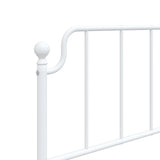 Metal Bed Frame without Mattress with Headboard White 90x190 cm - Low Angle