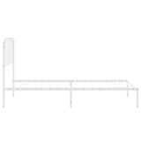 Metal Bed Frame without Mattress with Headboard White 107x203 cm King Single - Rear View