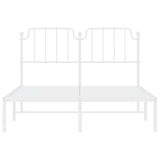 Metal Bed Frame without Mattress with Headboard White 135x190 cm
