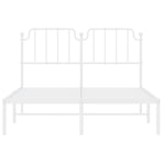 Metal Bed Frame without Mattress with Headboard White 135x190 cm