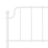 Metal Bed Frame without Mattress with Headboard White 135x190 cm - Extra Image
