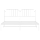 Metal Bed Frame without Mattress with Headboard White 183x203 cm King - 45-Degree Angle
