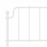 Metal Bed Frame without Mattress with Headboard White 183x203 cm King - Low Angle