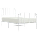 Metal Bed Frame without Mattress with Footboard?hite 90x190 cm