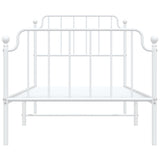 Metal Bed Frame without Mattress with Footboard?hite 90x190 cm