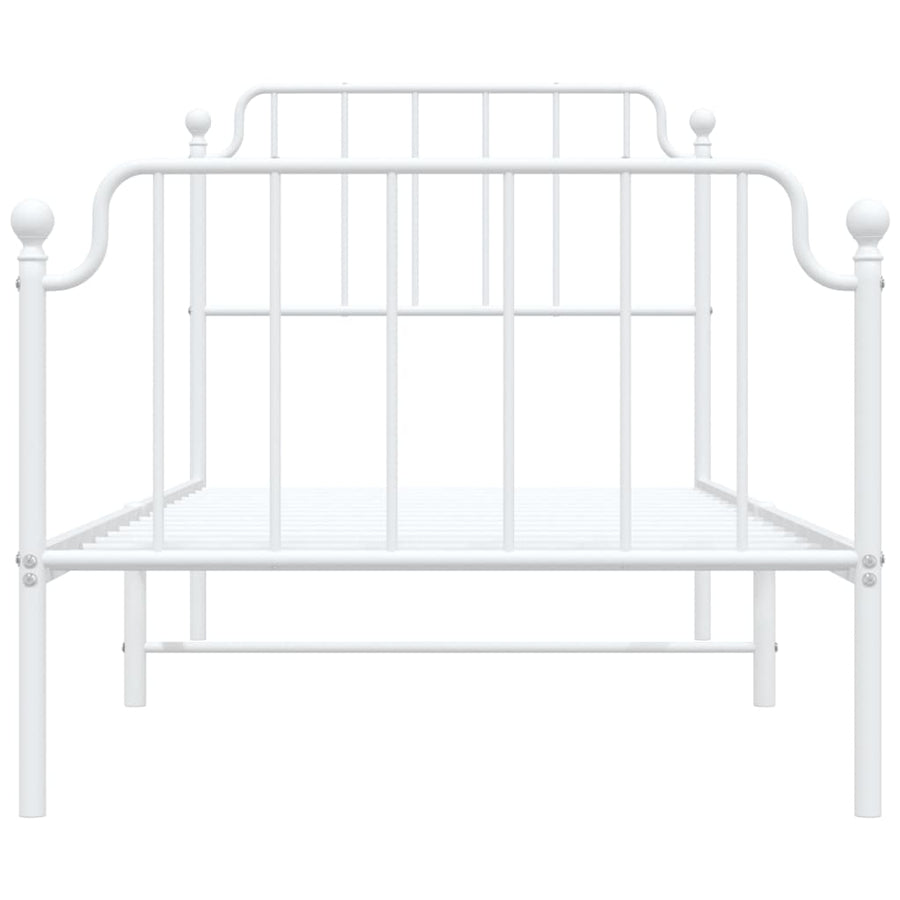 Metal Bed Frame without Mattress with Footboard White 90x190 cm