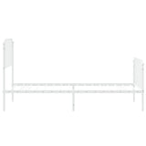 Metal Bed Frame without Mattress with Footboard?hite 90x190 cm - Rear View