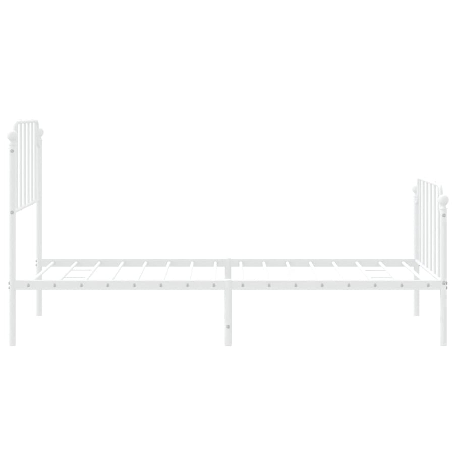 Metal Bed Frame without Mattress with Footboard White 90x190 cm