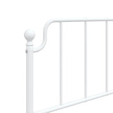 Metal Bed Frame without Mattress with Footboard?hite 90x190 cm