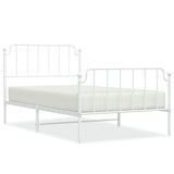 Metal Bed Frame without Mattress with Footboard White 107x203 cm King Single - Front View