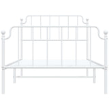 Metal Bed Frame without Mattress with Footboard White 107x203 cm King Single - 45-Degree Angle