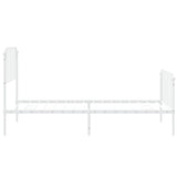 Metal Bed Frame without Mattress with Footboard White 107x203 cm King Single