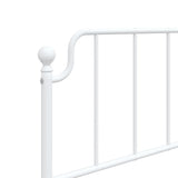 Metal Bed Frame without Mattress with Footboard White 107x203 cm King Single - Low Angle