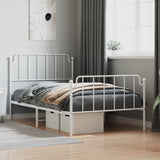 Metal Bed Frame without Mattress with Footboard White 107x203 cm King Single