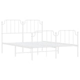Metal Bed Frame without Mattress with Footboard?White 135x190 cm - 45-Degree Angle