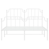 Metal Bed Frame without Mattress with Footboard?White 135x190 cm - Rear View