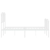 Metal Bed Frame without Mattress with Footboard?White 135x190 cm - Close-Up Angle