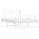 Metal Bed Frame without Mattress with Footboard?White 150x200 cm