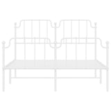 Metal Bed Frame without Mattress with Footboard?White 150x200 cm