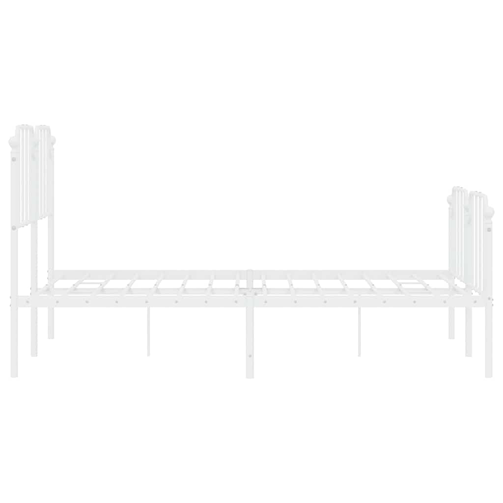 Metal Bed Frame without Mattress with Footboard?White 150x200 cm