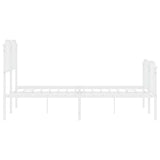 Metal Bed Frame without Mattress with Footboard?White 150x200 cm