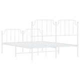 Metal Bed Frame without Mattress with Footboard?White 150x200 cm - Low Angle