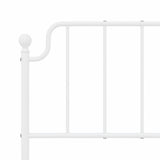 Metal Bed Frame without Mattress with Footboard?White 150x200 cm