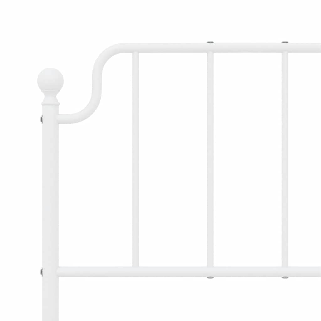 Metal Bed Frame without Mattress with Footboard?White 150x200 cm
