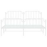 Metal Bed Frame without Mattress with Footboard?White 183x203 cm King