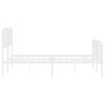 Metal Bed Frame without Mattress with Footboard White 183x203 cm King