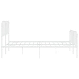 Metal Bed Frame without Mattress with Footboard?White 183x203 cm King - Rear View