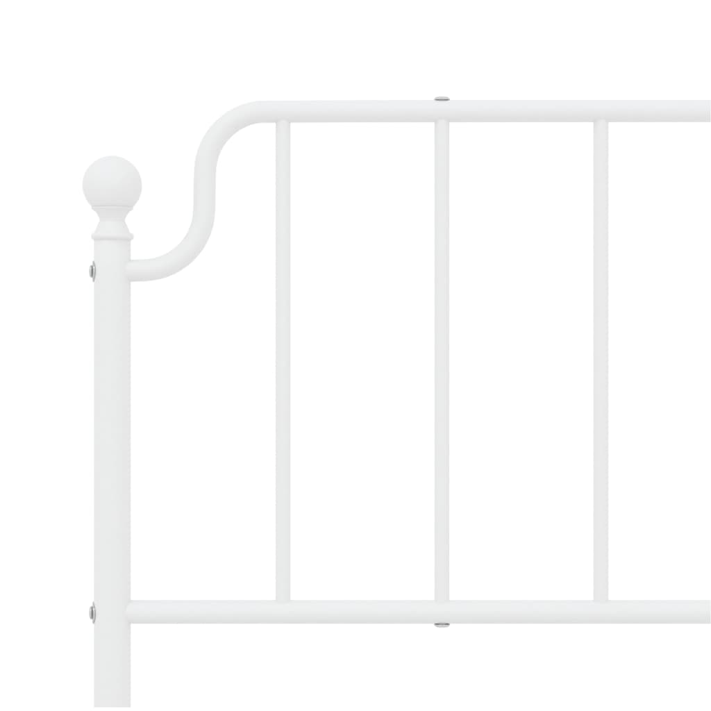 Metal Bed Frame without Mattress with Footboard?White 183x203 cm King