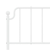 Metal Bed Frame without Mattress with Footboard?White 183x203 cm King