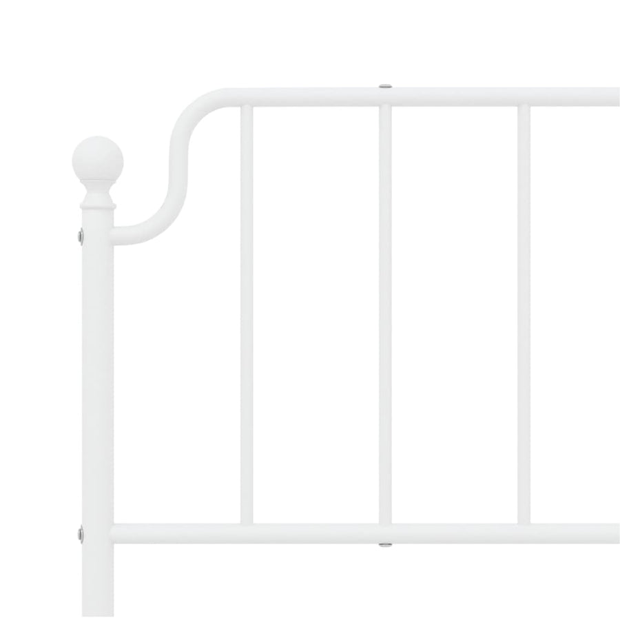 Metal Bed Frame without Mattress with Footboard White 183x203 cm King