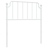 Metal Headboard White 90 cm - Front View