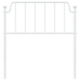 Metal Headboard White 90 cm - Side View