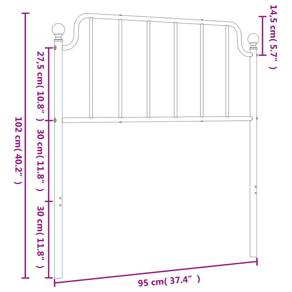 Metal Replace Headboard White 90 cm